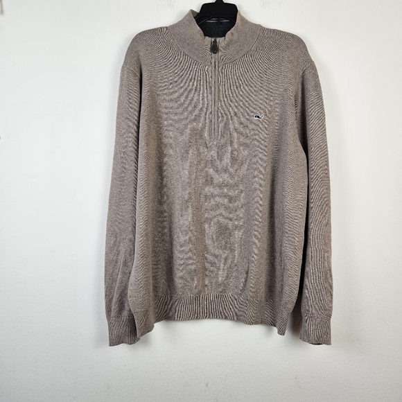 Vineyard Vines 1/4 Zip Cotton Cashmere Pullover Sweater Size Large - Picture 1 of 6